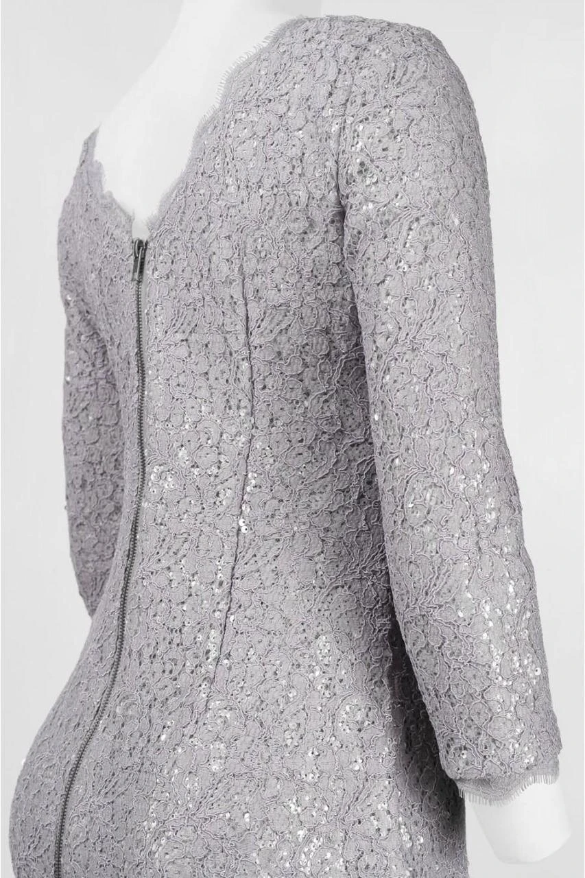 Adrianna Papell - 41915770 Lace Quarter Sleeve Dress 3 Adrianna Papell - 41915770 Lace Quarter Sleeve Dress - Image 3