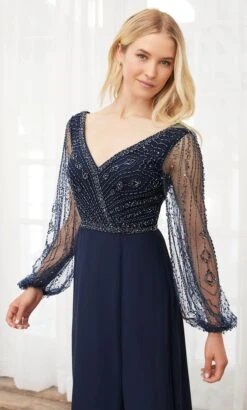 Adrianna Papell Platinum 40398 - V-neck Beaded Evening Gown -Wedding Dress Shop adrianna papell platinum 40398 v neck beaded evening gown evening dresses 32311989502035