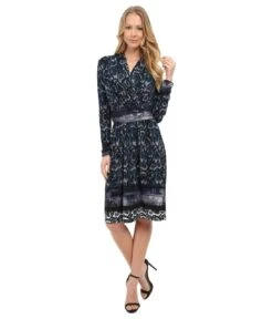 Adrianna Papell - Printed V-Neck Dress 15246570