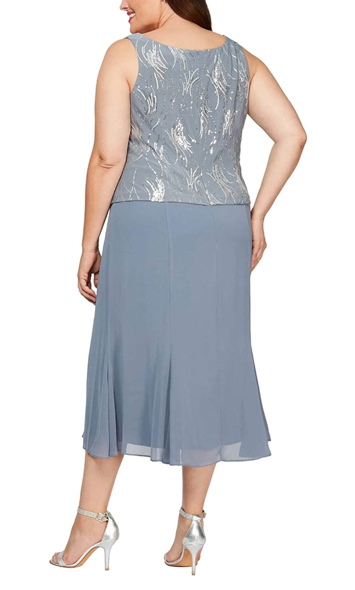 Alex Evenings 4962675 - Sequin Square Neck Jacket Formal Dress 4 Alex Evenings 4962675 - Sequin Square Neck Jacket Formal Dress - Image 4