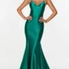 Alyce Paris - Spaghetti Strap Satin Prom Gown 61174 - 1 Pc Watermelon In Size 4 Available