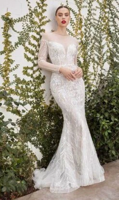 Andrea And Leo A1085W - Illusion Jewel Embroidered Bridal Gown