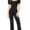 Ashley Lauren 11218 - Puff Sleeve Scuba Jumpsuit