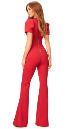 Ashley Lauren 11218 - Puff Sleeve Scuba Jumpsuit -Wedding Dress Shop ashley lauren 11218 puff sleeve scuba jumpsuit special occasion dress 31692360122451
