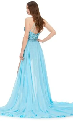 Ashley Lauren 11386 - Sequined Romper With Chiffon Overskirt -Wedding Dress Shop ashley lauren 11386 sequined romper with chiffon overskirt party dresses 32362677633107