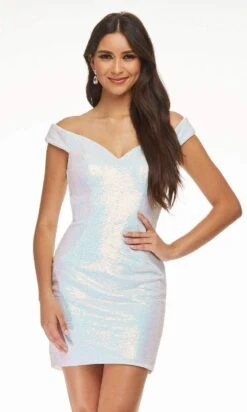 Ashley Lauren - 4445 Off Shoulder Sheath Cocktail Dress -Wedding Dress Shop ashley lauren 4445 off shoulder sheath cocktail dress cocktail dresses 00 ab ivory 28690231820371