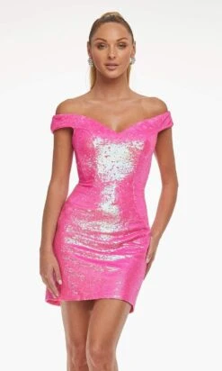 Ashley Lauren - 4445 Off Shoulder Sheath Cocktail Dress -Wedding Dress Shop ashley lauren 4445 off shoulder sheath cocktail dress cocktail dresses 00 neon pink 28690231722067