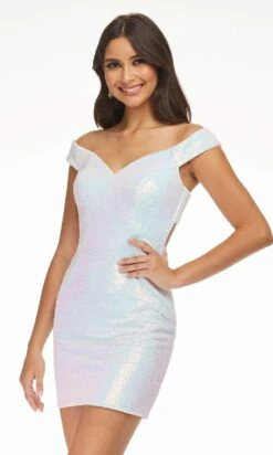 Ashley Lauren - 4445 Off Shoulder Sheath Cocktail Dress -Wedding Dress Shop ashley lauren 4445 off shoulder sheath cocktail dress cocktail dresses 28690231951443