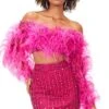 Ashley Lauren 4562 - Feathered Two Piece Short Dress