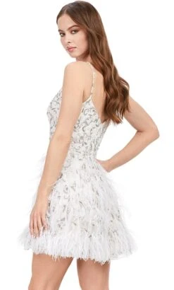 Ashley Lauren 4604 - Beaded Feathers A-Line Cocktail Dress -Wedding Dress Shop ashley lauren 4604 beaded feathers a line cocktail dress cocktail dresses 32362562125907