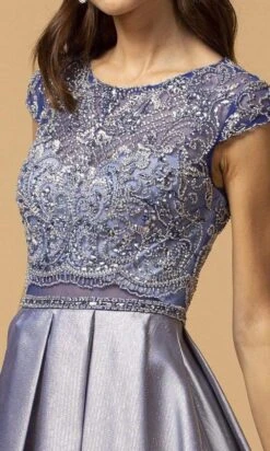 Aspeed Design - L2157 Faux Two-Piece Beaded Cap Sleeve Dress -Wedding Dress Shop aspeed design l2157 faux two piece beaded cap sleeve dress mother of the bride dresses 28468443938899