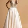 Aspeed Design - Scoop Back Satin Prom Dress L2183 - 1 Pc Champagne In Size S Available