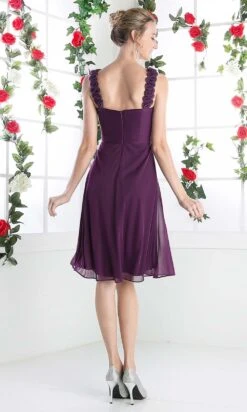 Cinderella Divine - 3801 Floral Strap Empire Waist A-Line Short Dress -Wedding Dress Shop cinderella divine 3801 floral strap empire waist a line short dress bridesmaid dresses 28142749778003