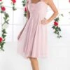 Cinderella Divine - 3801 Floral Strap Empire Waist A-Line Short Dress