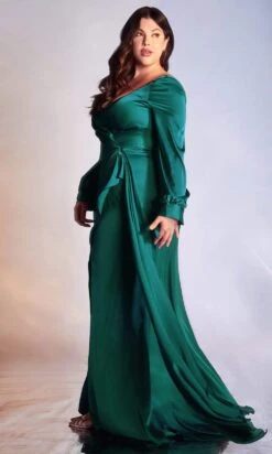 Cinderella Divine - 7478C Long Sleeve V Neck Sheath Dress 7 Cinderella Divine - 7478C Long Sleeve V Neck Sheath Dress -Wedding Dress Shop cinderella divine 7478c long sleeve v neck sheath dress evening dresses 16 emerald 15707129282643