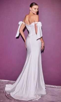 Cinderella Divine Bridals - CD944W Off Shoulder Trumpet Gown With Slit -Wedding Dress Shop cinderella divine bridals cd944w off shoulder trumpet gown with slit wedding dresses 15714993963091
