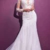 Cinderella Divine Bridals - CD951W Embroidered Long Sleeve Long Gown