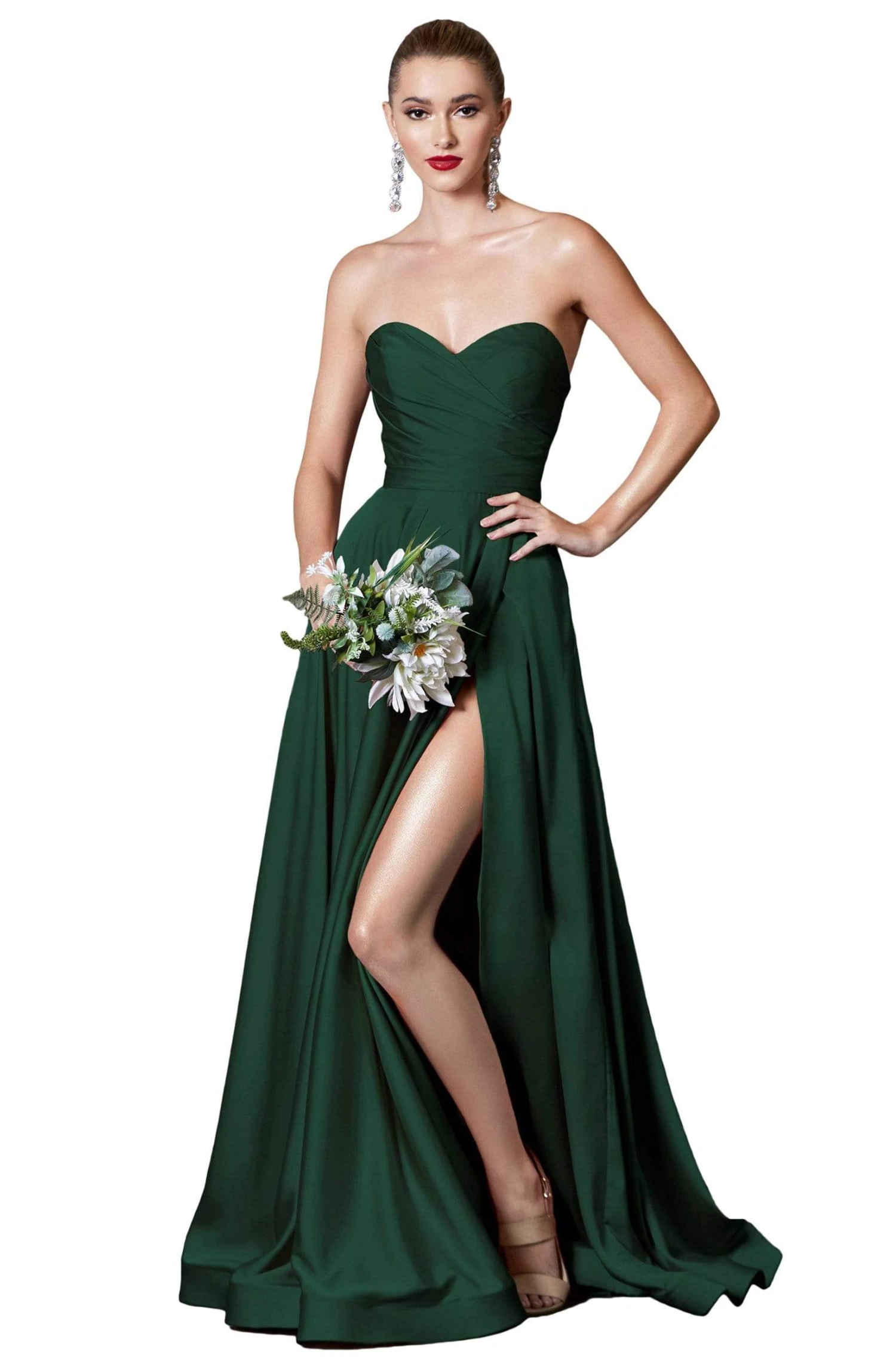 Cinderella Divine - CD0165 Strapless Sweetheart A-line Gown 3 Cinderella Divine - CD0165 Strapless Sweetheart A-line Gown - Image 3