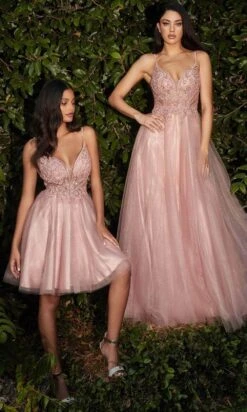 Cinderella Divine CD0195 - Embellished Lace Tulle Prom Dress