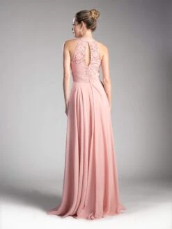 Cinderella Divine - CJ228 High Halter Lace Bodice A-Line Evening Gown -Wedding Dress Shop cinderella divine cj228 high halter lace bodice a line evening gown prom dresses 14054811533395