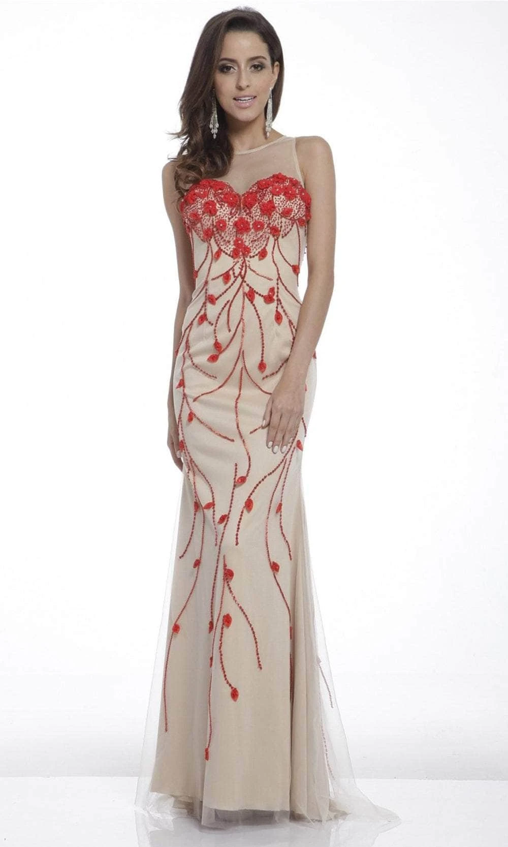 Cinderella Divine JC4036 - Appliqued Sheath Evening Dress 1 Cinderella Divine JC4036 - Appliqued Sheath Evening Dress