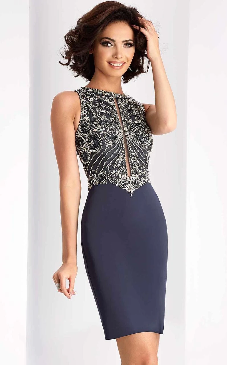 Clarisse - S3075 Embellished Jewel Column Dress 1 Clarisse - S3075 Embellished Jewel Column Dress