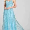 Colette For Mon Cheri CL12116 - V-Neck Glitter Prom Dress