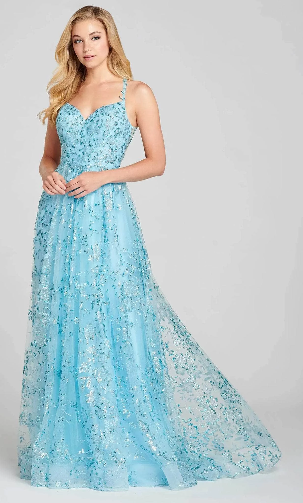 Colette For Mon Cheri CL12116 - V-Neck Glitter Prom Dress 1 Colette For Mon Cheri CL12116 - V-Neck Glitter Prom Dress