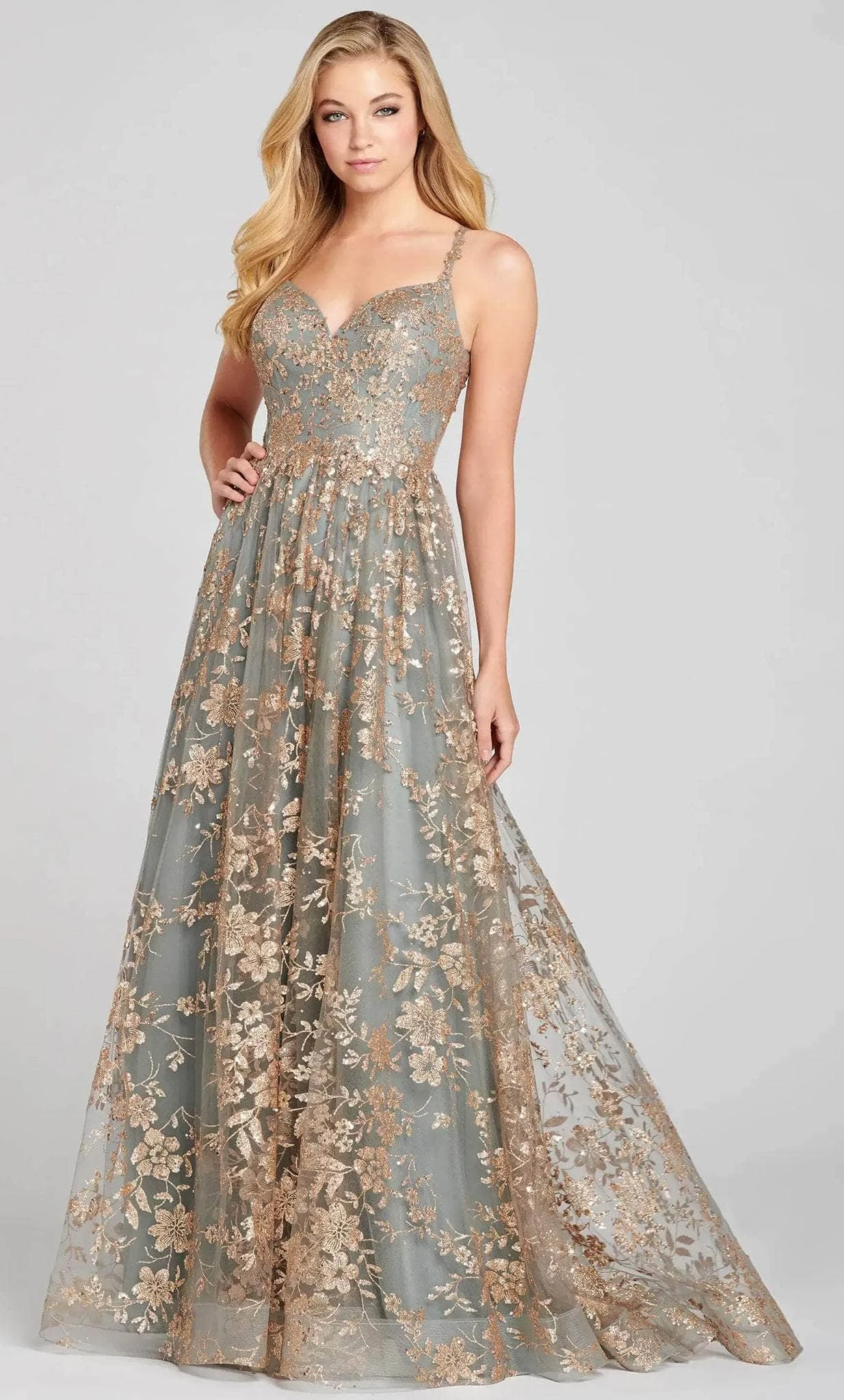 Colette For Mon Cheri CL12116 - V-Neck Glitter Prom Dress 2 Colette For Mon Cheri CL12116 - V-Neck Glitter Prom Dress - Image 2