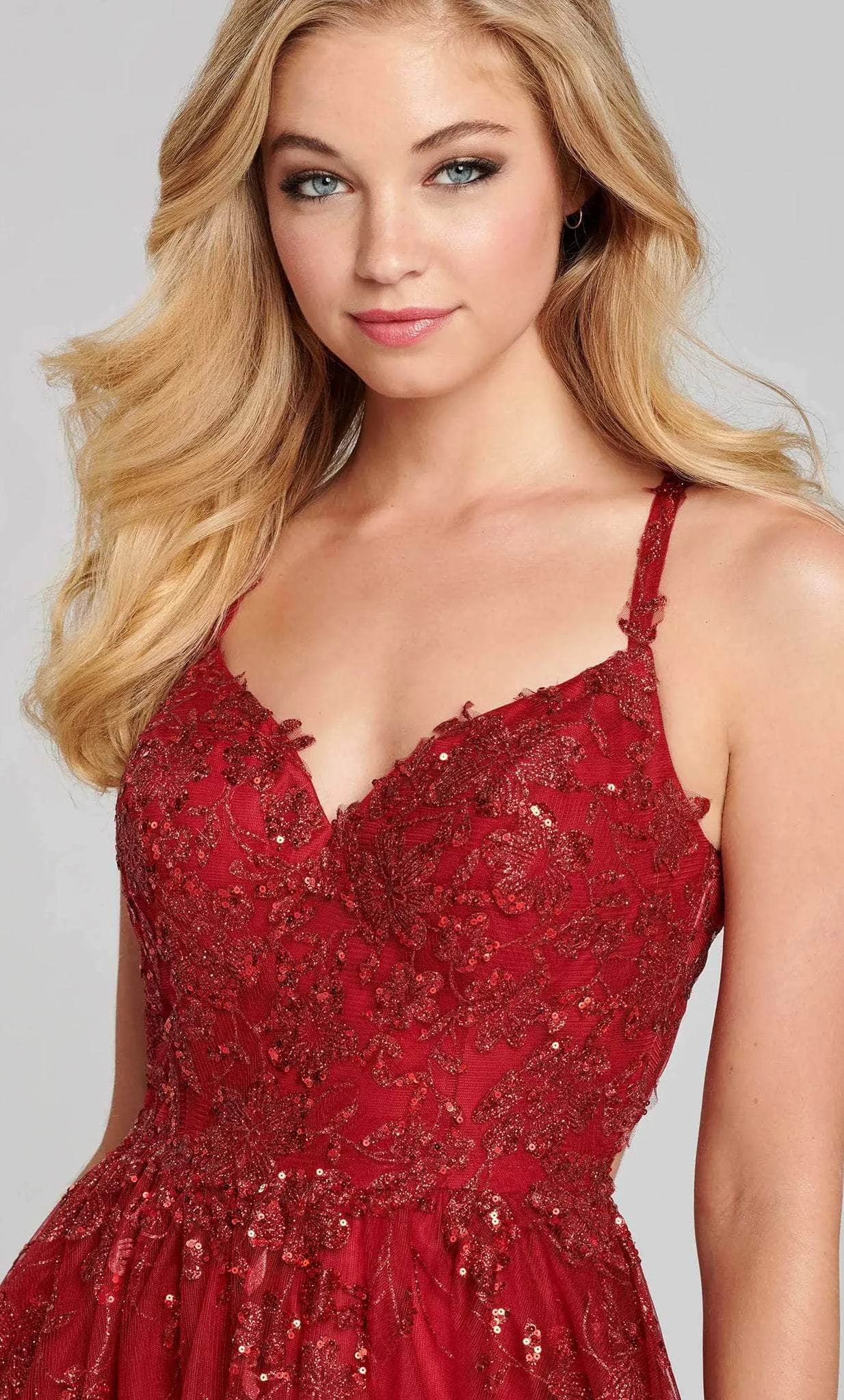 Colette For Mon Cheri CL12116 - V-Neck Glitter Prom Dress 5 Colette For Mon Cheri CL12116 - V-Neck Glitter Prom Dress - Image 5