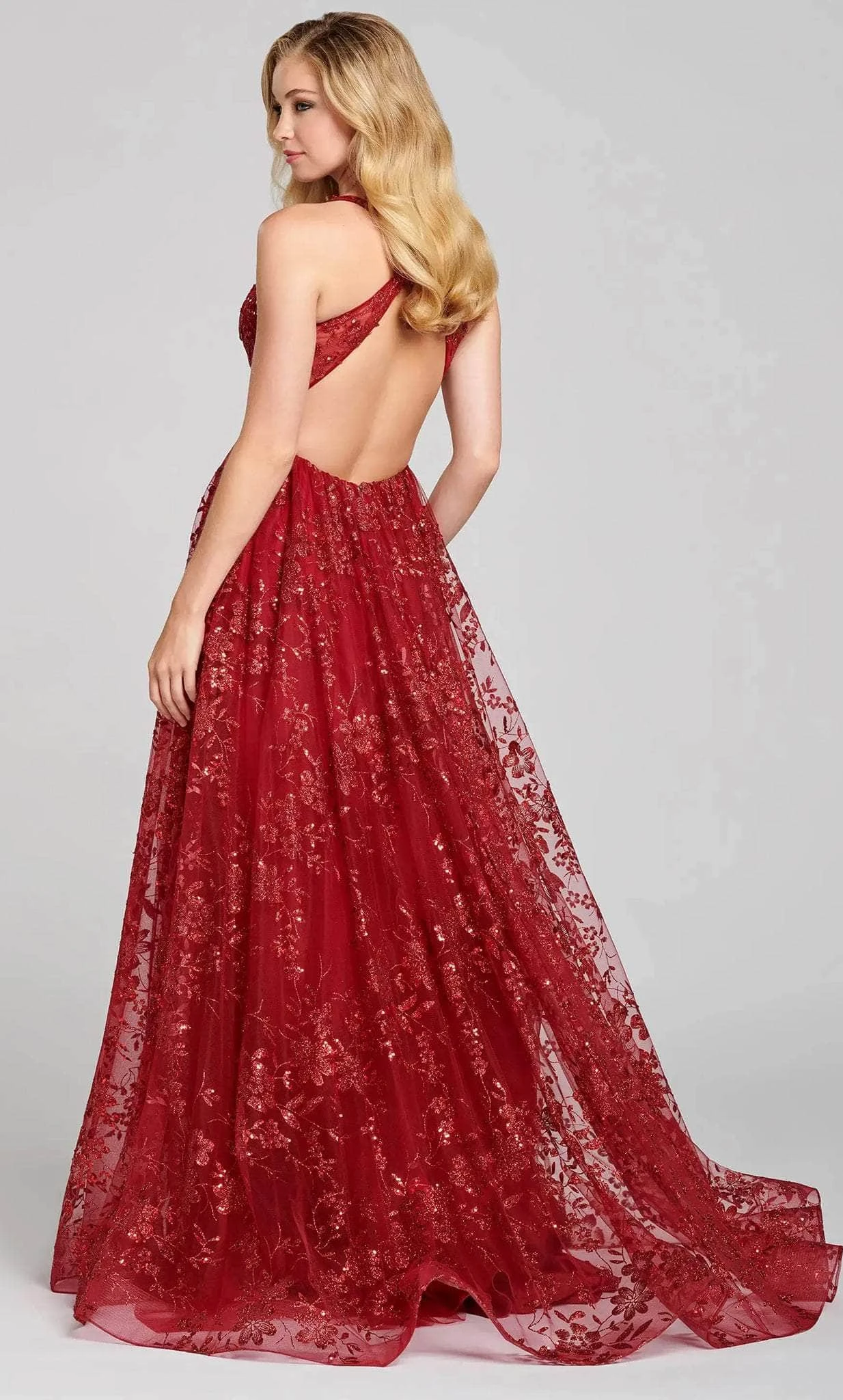 Colette For Mon Cheri CL12116 - V-Neck Glitter Prom Dress 3 Colette For Mon Cheri CL12116 - V-Neck Glitter Prom Dress - Image 3