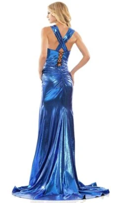 Colors Dress 2864 - Metallic Fabric Asymmetrical Sheath Gown -Wedding Dress Shop colors dress 2864 metallic fabric asymmetrical sheath gown prom dresses 31805488300115