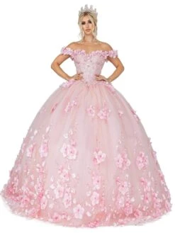 Dancing Queen - 1613 Floral Adorned Ballgown -Wedding Dress Shop dancing queen 1613 floral adorned ballgown quinceanera dresses 15867307327571