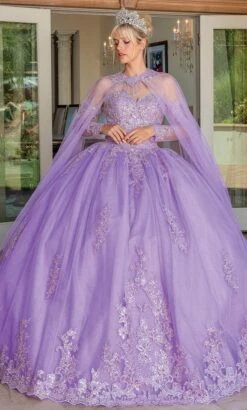 Dancing Queen 1691 - Sweetheart Detachable Cape Ballgown