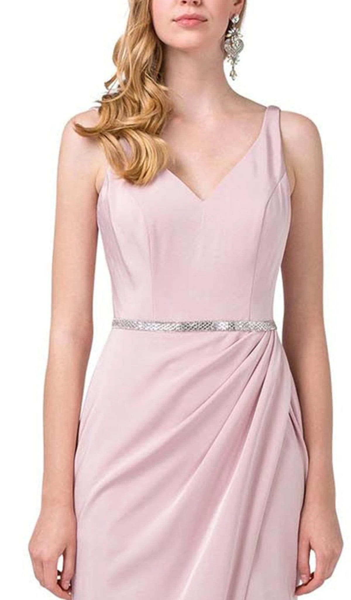 Dancing Queen - 2632 Sleeveless V-neck Embellished Trumpet Dress 2 Dancing Queen - 2632 Sleeveless V-neck Embellished Trumpet Dress - Image 2