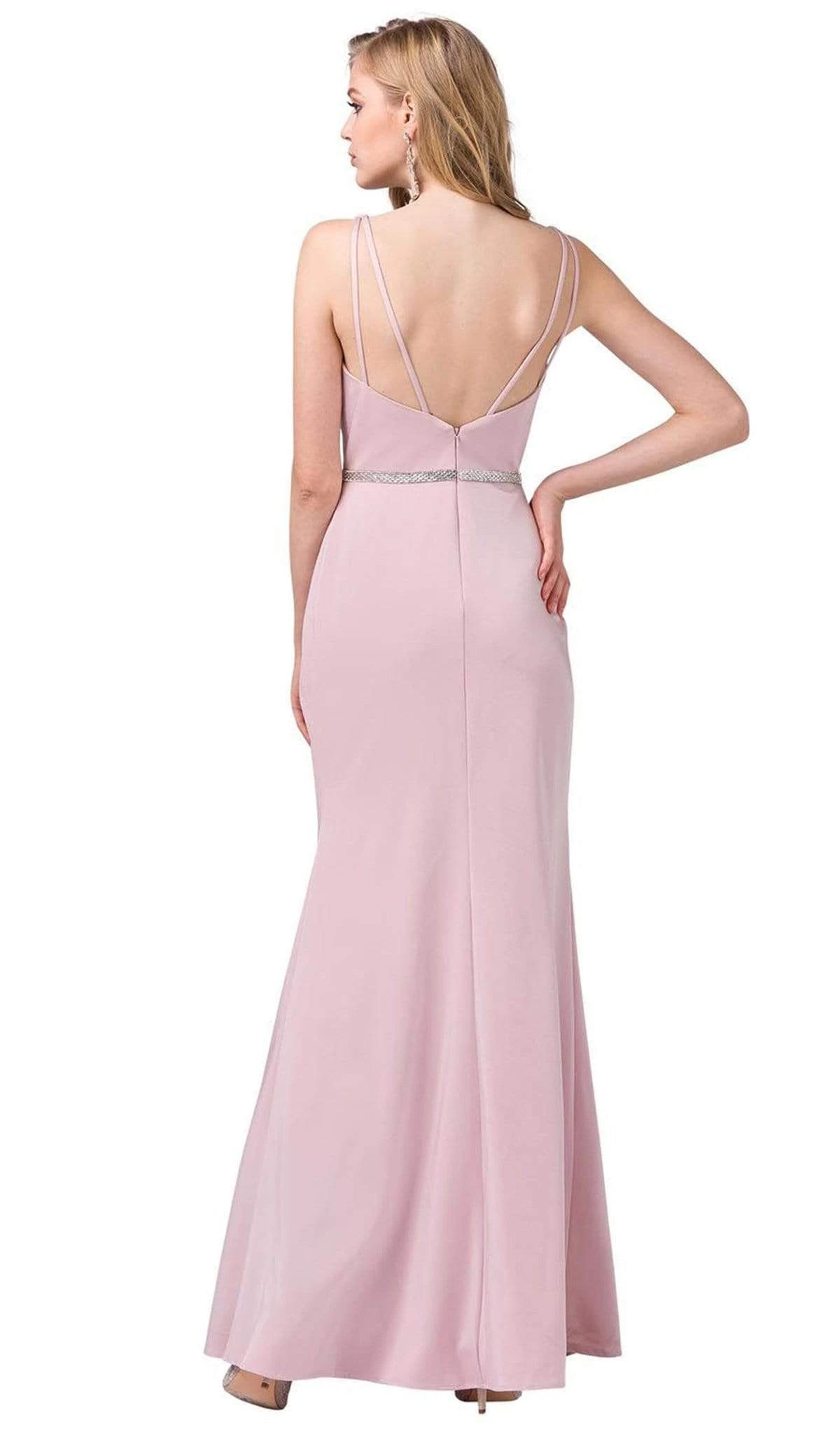 Dancing Queen - 2632 Sleeveless V-neck Embellished Trumpet Dress 3 Dancing Queen - 2632 Sleeveless V-neck Embellished Trumpet Dress - Image 3