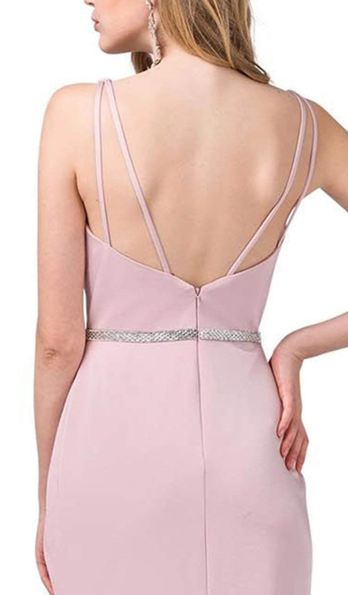 Dancing Queen - 2632 Sleeveless V-neck Embellished Trumpet Dress 4 Dancing Queen - 2632 Sleeveless V-neck Embellished Trumpet Dress - Image 4