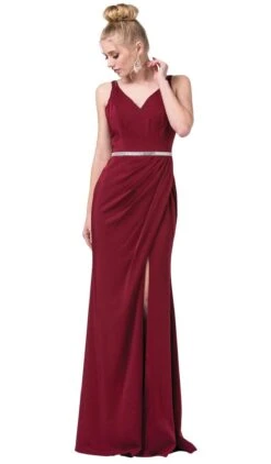 Dancing Queen - 2632 Sleeveless V-neck Embellished Trumpet Dress 11 Dancing Queen - 2632 Sleeveless V-neck Embellished Trumpet Dress -Wedding Dress Shop dancing queen 2632 sleeveless v neck embellished trumpet dress special occasion dress xs burgundy 28841479471187