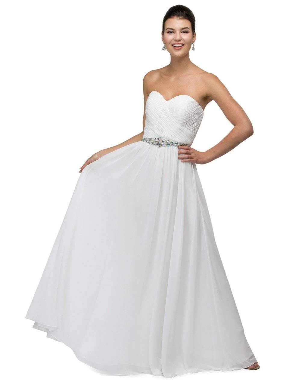 Dancing Queen 9488 Ruched Sweetheart Jewel-encrusted Chiffon Dress 1 Dancing Queen 9488 Ruched Sweetheart Jewel-encrusted Chiffon Dress