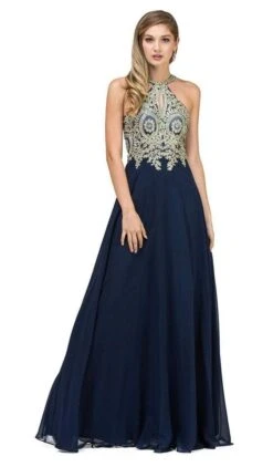 Dancing Queen Bare Shoulder Regal Lace Applique A Line Gown 9994