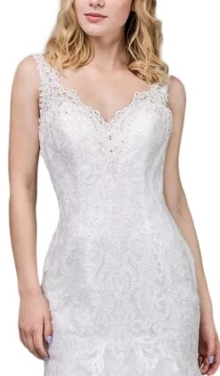 Dancing Queen Bridal - 68 Applique V-neck Trumpet Gown With Train -Wedding Dress Shop dancing queen bridal 68 applique v neck trumpet gown with train wedding dresses 11045109301331