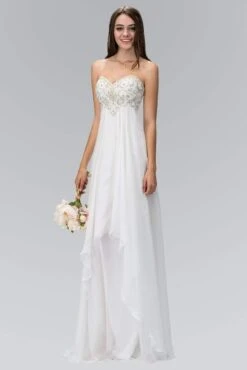 Elizabeth K - GL1061 Medallion Accented Sweetheart Chiffon Gown -Wedding Dress Shop elizabeth k gl1061 medallion accented sweetheart chiffon gown special occasion dress xs off white 28742753550419