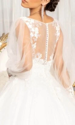 Elizabeth K GL1981 - Long Sleeve V-neck Wedding Gown -Wedding Dress Shop elizabeth k gl1981 long sleeve v neck wedding gown wedding dresses 30119483703379