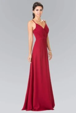 Elizabeth K - GL2374 Sweetheart Spaghetti Strap Ruched Bodice Dress -Wedding Dress Shop elizabeth k gl2374 sweetheart spaghetti strap ruched bodice dress bridesmaid dresses xs burgundy 5412156899385