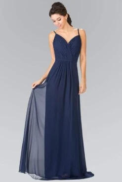 Elizabeth K - GL2374 Sweetheart Spaghetti Strap Ruched Bodice Dress -Wedding Dress Shop elizabeth k gl2374 sweetheart spaghetti strap ruched bodice dress bridesmaid dresses xs navy 5412156735545