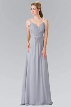 Elizabeth K - GL2374 Sweetheart Spaghetti Strap Ruched Bodice Dress -Wedding Dress Shop elizabeth k gl2374 sweetheart spaghetti strap ruched bodice dress bridesmaid dresses xs silver 28828323119187