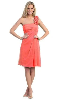 Eureka Fashion - Floral One Shoulder Cocktail Dress 1801