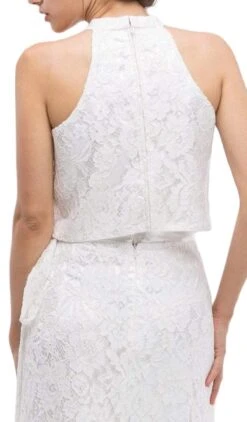 Eureka Fashion - Sleeveless Lace Halter Evening Dress With Slit -Wedding Dress Shop eureka fashion sleeveless lace halter evening dress with slit special occasion dress 28783006548051