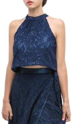 Eureka Fashion - Sleeveless Lace Halter Evening Dress With Slit -Wedding Dress Shop eureka fashion sleeveless lace halter evening dress with slit special occasion dress 5657176014905