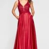 Faviana - 10407 Sleeveless Lace Bodice Flowy Satin Gown